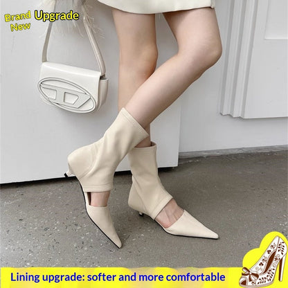 Women’s French Style Pointed-Toe Stiletto Heels | Elegant Stretchy Sock-Style Pumps | Sophisticated Office Wear High Heels | Minimalist Slim-Fit Stilettos for Women | 2026 Luxury Footwear
