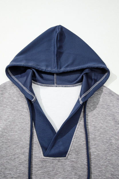 Threaded Pear Zariyah Block Patchwork Drawstring Hoodie