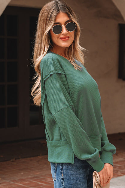 Threaded Pear Noah Ribbed Drop Shoulder Sweatshirt