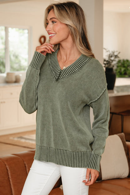 Threaded Pear Alma Drop Shoulder Loose Sweater