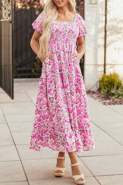 Threaded Pear Raina Sleeve Flowy Long Dress