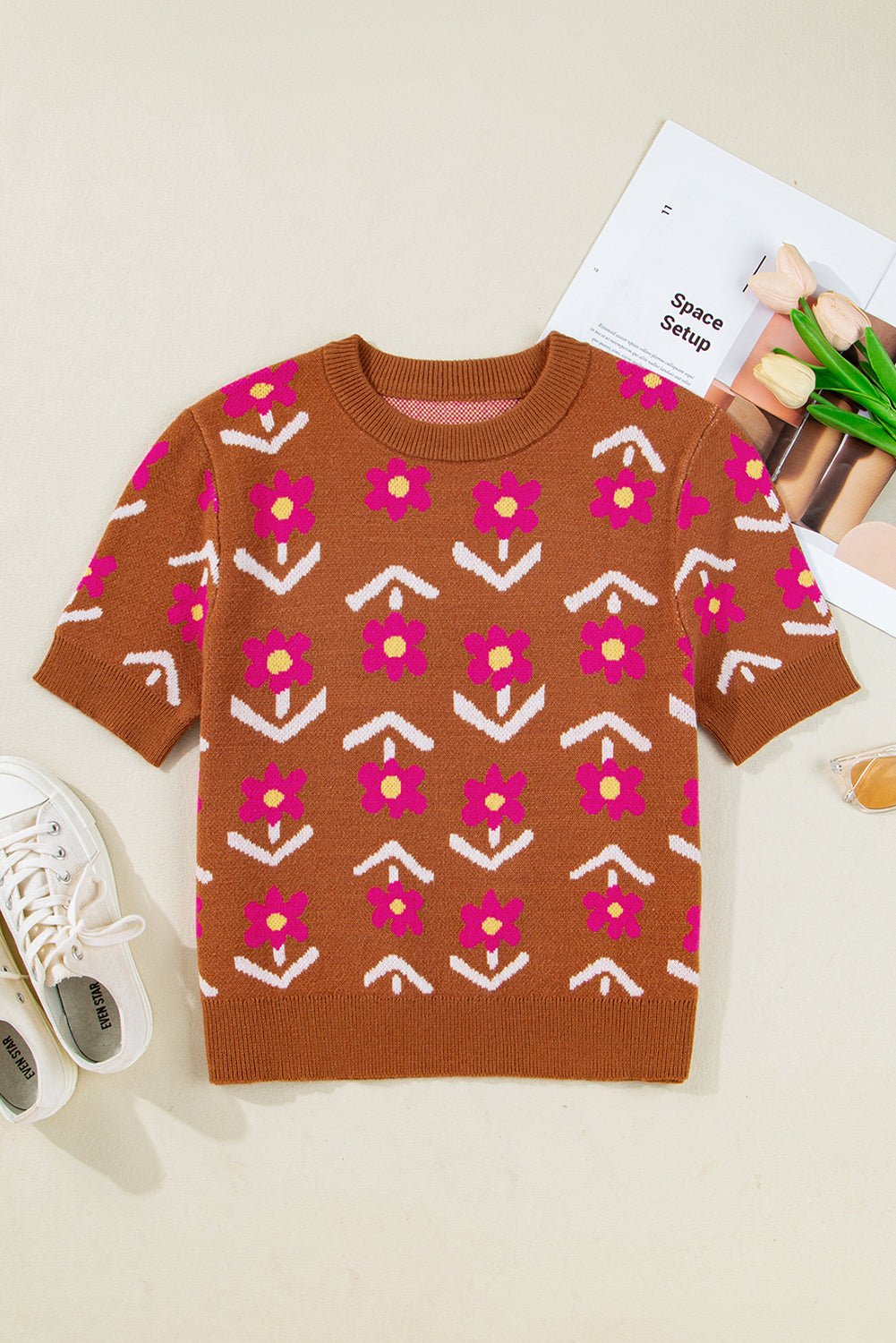 Threaded Pear Karla Short Puff Sleeve Sweater