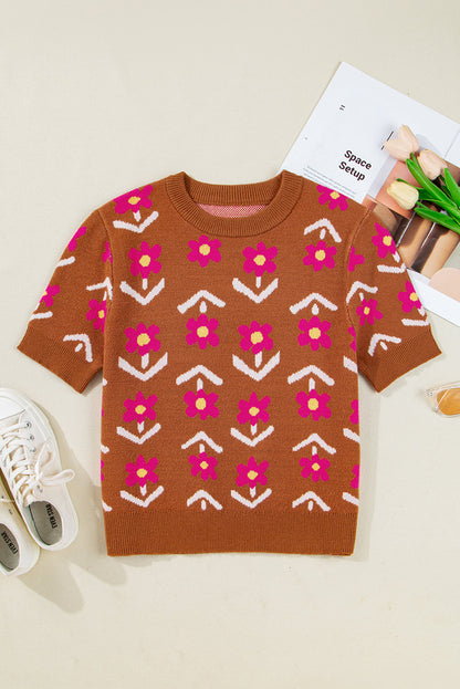 Threaded Pear Karla Short Puff Sleeve Sweater