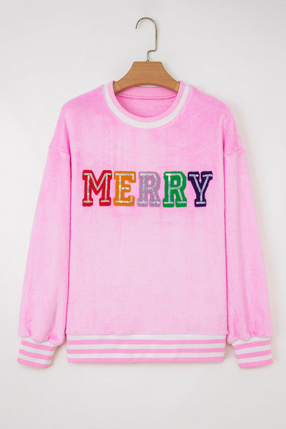 Threaded Pear Naya Merry Graphic Plush Pullover