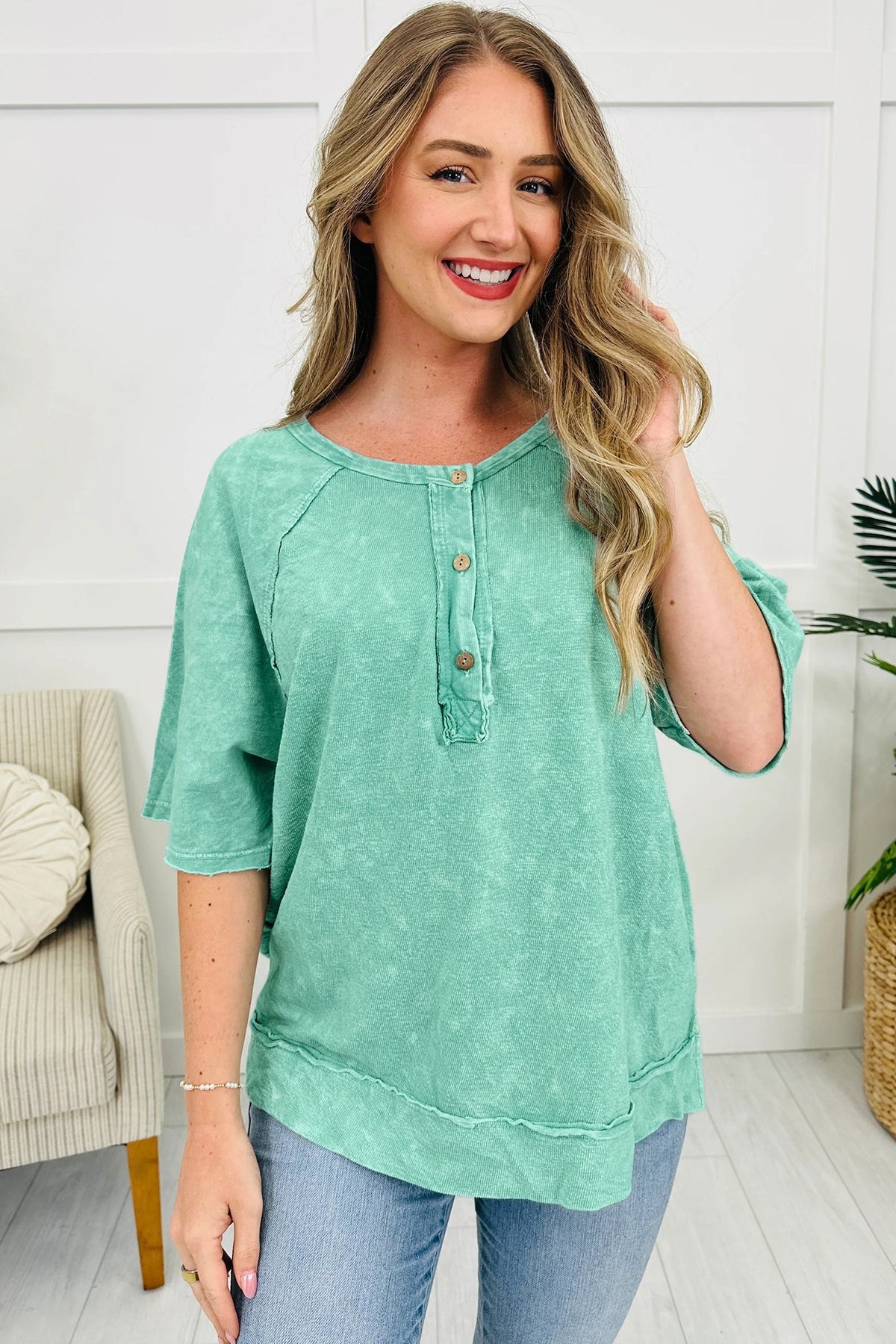 Threaded Pear Julie Mineral Wash T Shirt