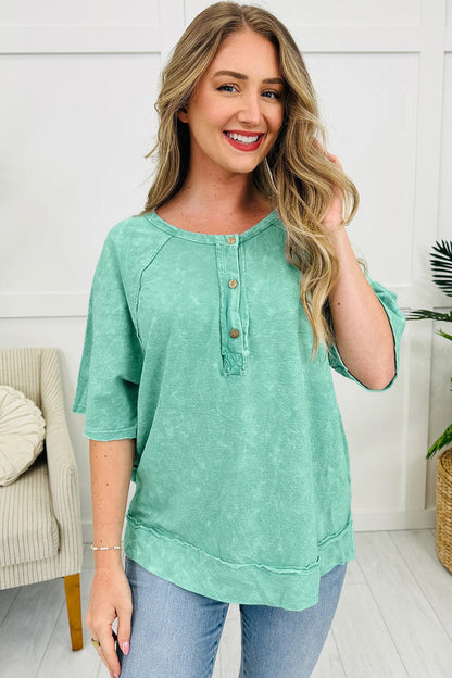 Threaded Pear Julie Mineral Wash T Shirt