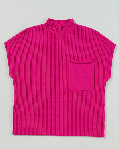 Ayla Short Sleeve Sweater - Bright Pink