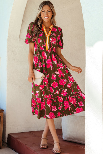 Threaded Pear Renata Ruffle Hem Maxi Dress