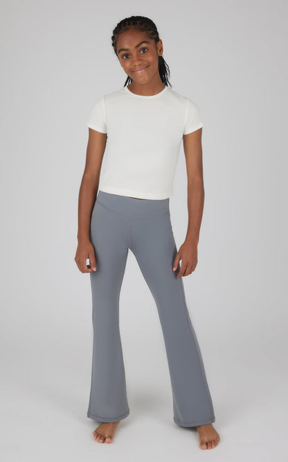 90 Degree by Reflex Girls 2 Pack Interlock Everyday Full Length Legging and Everyday Interlock High Waist Flared Pant
