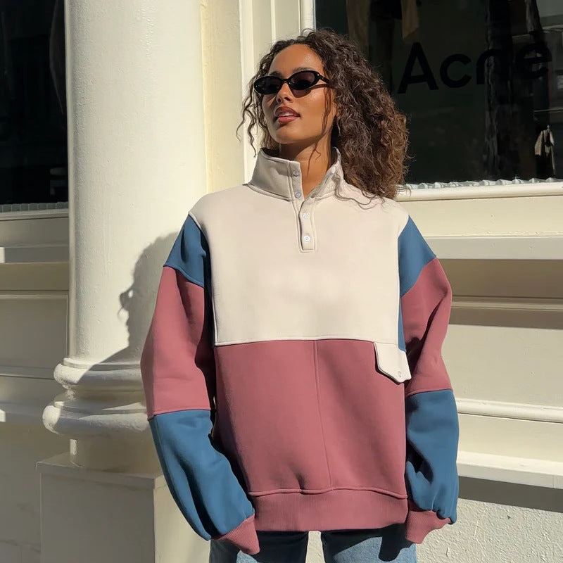 Women's 90s Retro Long Sleeve Contrast Sweatshirt