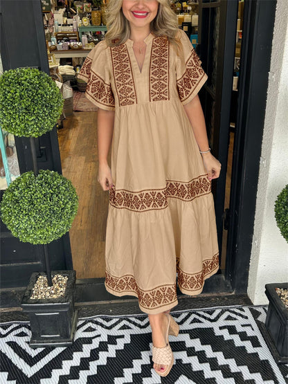 ✨Women's V-Neck Boho Maxi Dress (Buy 2 Free Shipping)