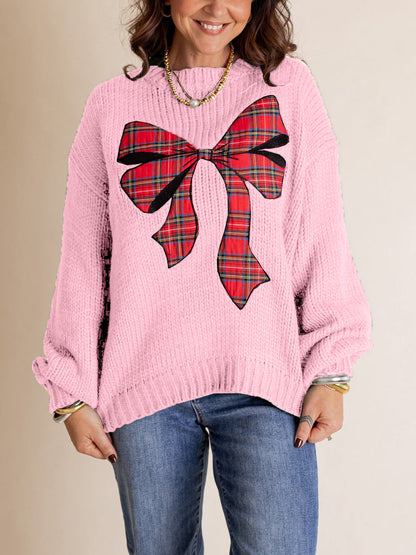 ✨Pinch Me Christmas Plaid Bow Sweater (Final Days: Big Savings!!!)