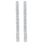 14K White Gold 2.0 Cttw Round Brilliant Cut Diamond Oblong Hinged Leverback Hoop Earrings (I-J Color, I1-I2 Clarity)