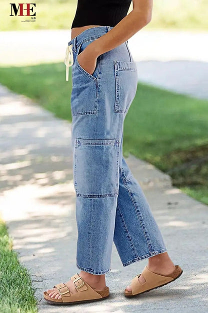 Women’s Jeans T195 | Trendy High-Sense Urban Denim | Premium Sculpted Fit Blue Jeans for Women | Modern Casual Straight-Leg Trousers | 2026 New Season Denim Collection