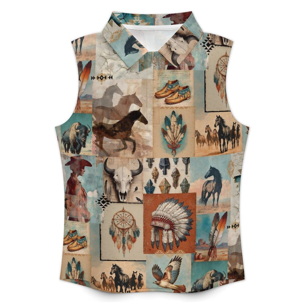 Bohemian Dreams Sleeveless Polo Tank Top