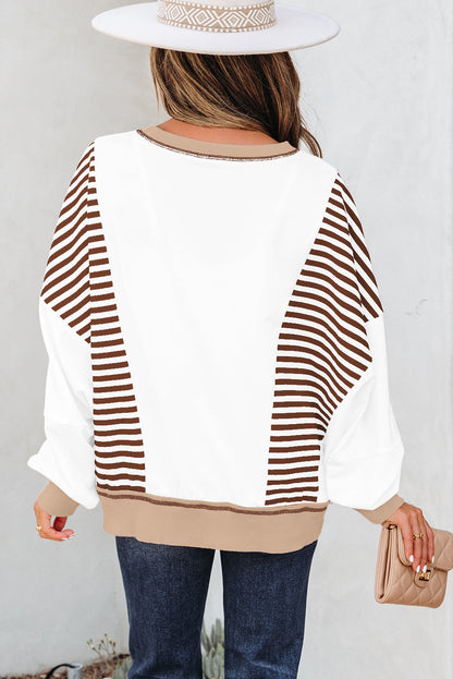 Threaded Pear Zyla Contrast Stitching Oversize Sweatshirt
