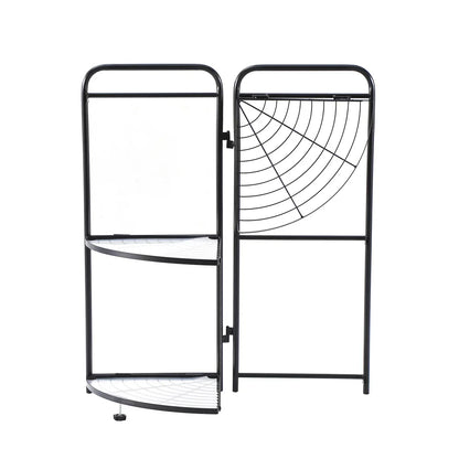 Assembled Black Foldable Corner Shelving Unit - 2 Sizes!