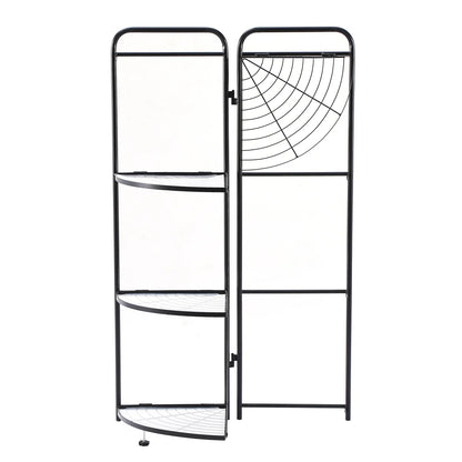 Assembled Black Foldable Corner Shelving Unit - 2 Sizes!