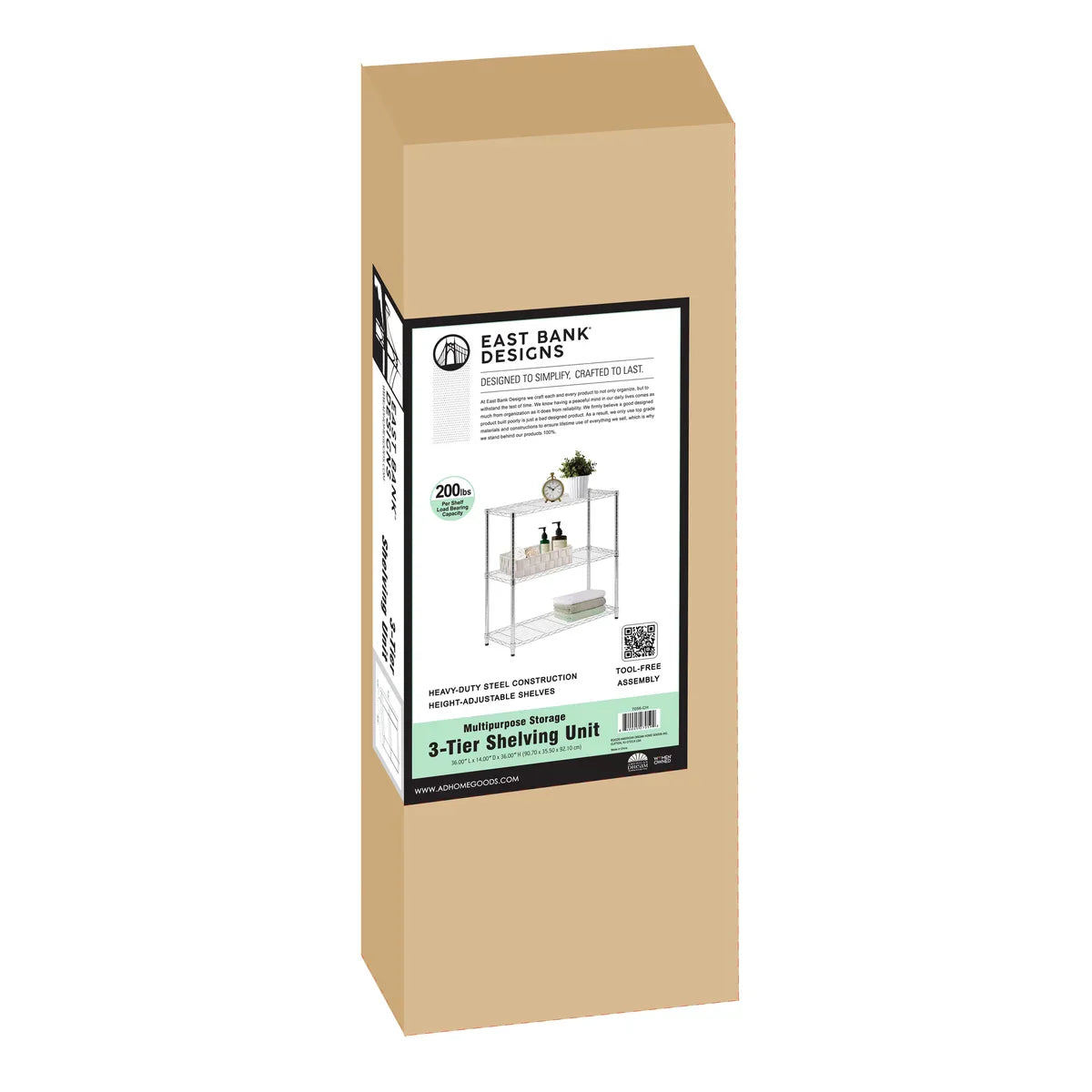 Assembled Foldable Metal Storage Shelving Unit - 3 Sizes & 2 Colors!