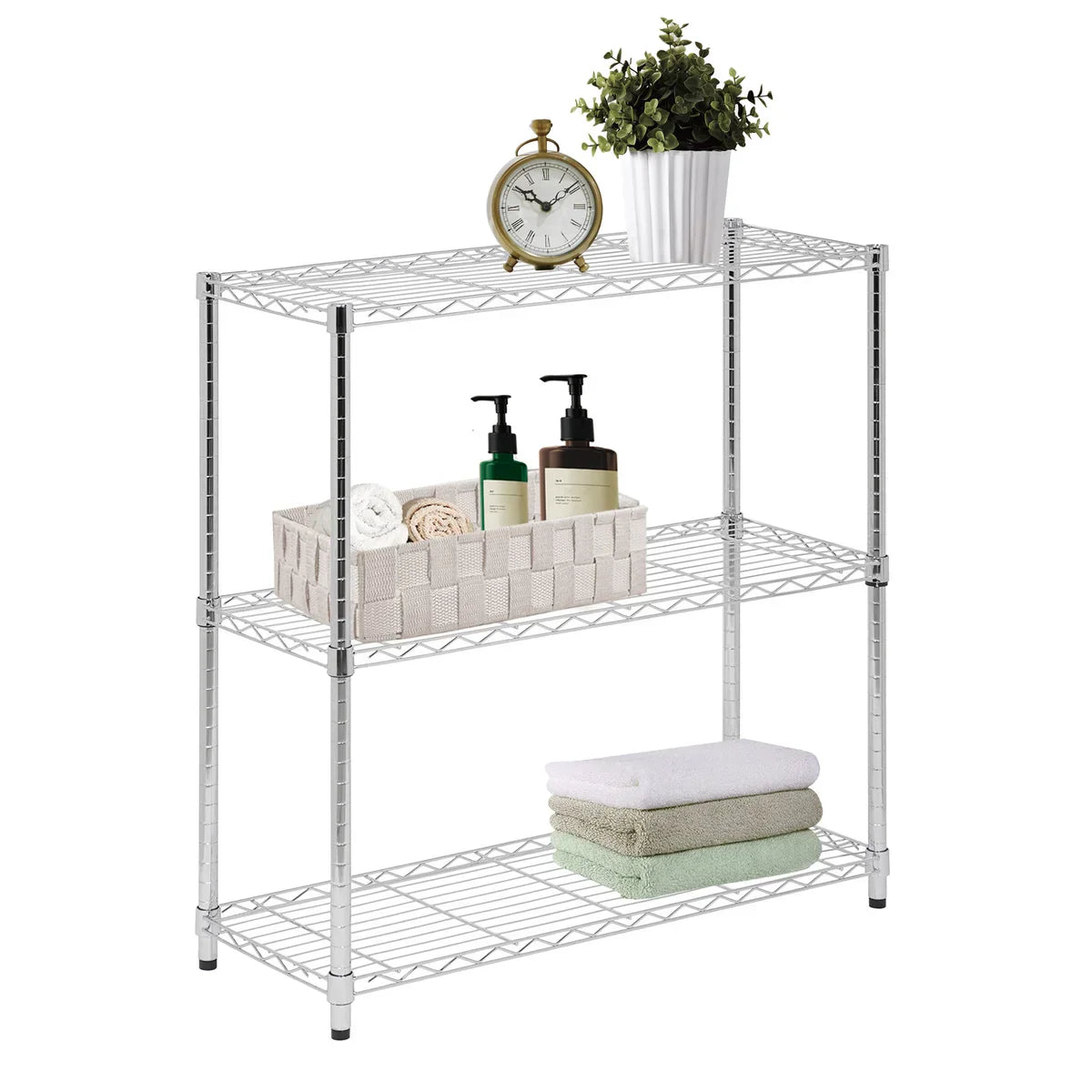Assembled Foldable Metal Storage Shelving Unit - 3 Sizes & 2 Colors!
