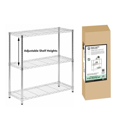 Assembled Foldable Metal Storage Shelving Unit - 3 Sizes & 2 Colors!