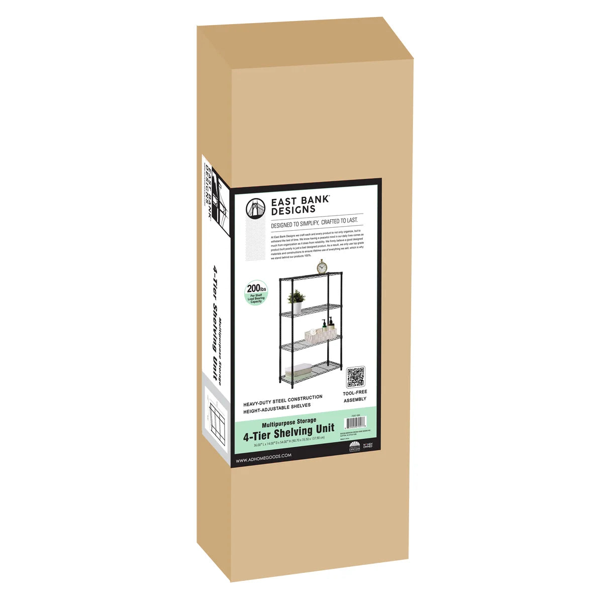 Assembled Foldable Metal Storage Shelving Unit - 3 Sizes & 2 Colors!