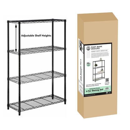 Assembled Foldable Metal Storage Shelving Unit - 3 Sizes & 2 Colors!