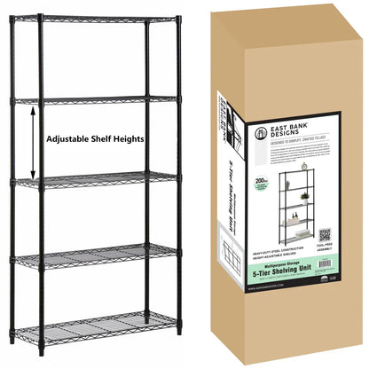 Assembled Foldable Metal Storage Shelving Unit - 3 Sizes & 2 Colors!