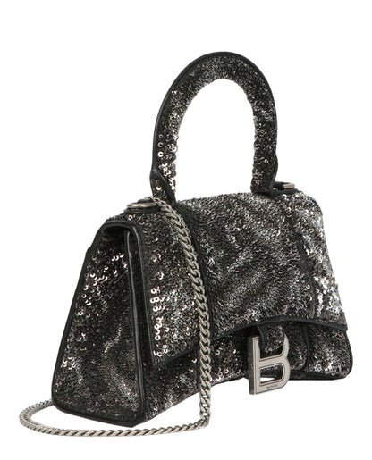 Balenciaga Hourglass Xs Top Handle Bag With Sequins