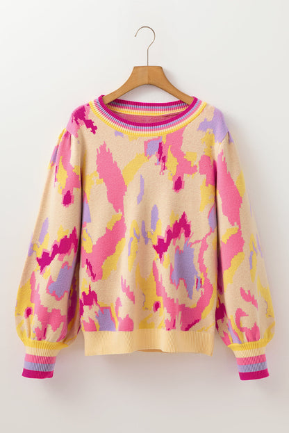 Threaded Pear Aria Colorblock Balloon Sleeve Sweater
