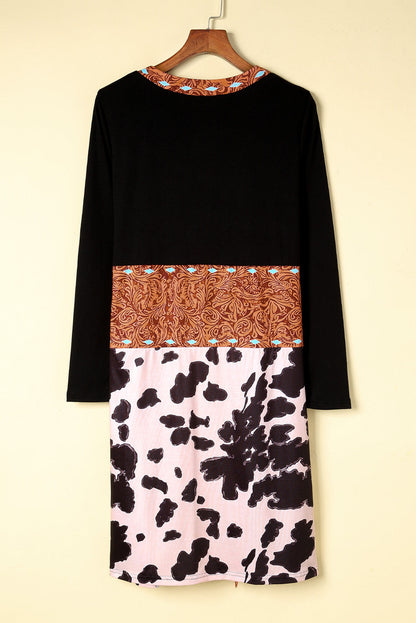Threaded Pear Madison Patchwork Open Front Cardigan