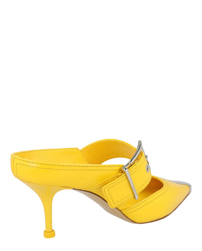 Alexander McQueen Buckle Leather Mules