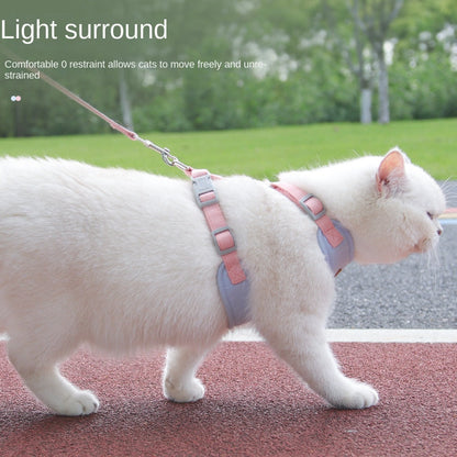Cat traction rope to prevent breaking free cat chest harness for outdoor walking cat rope