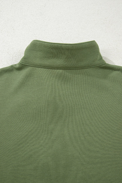 Threaded Pear Felitina Patchwork Zip Collar Pullover