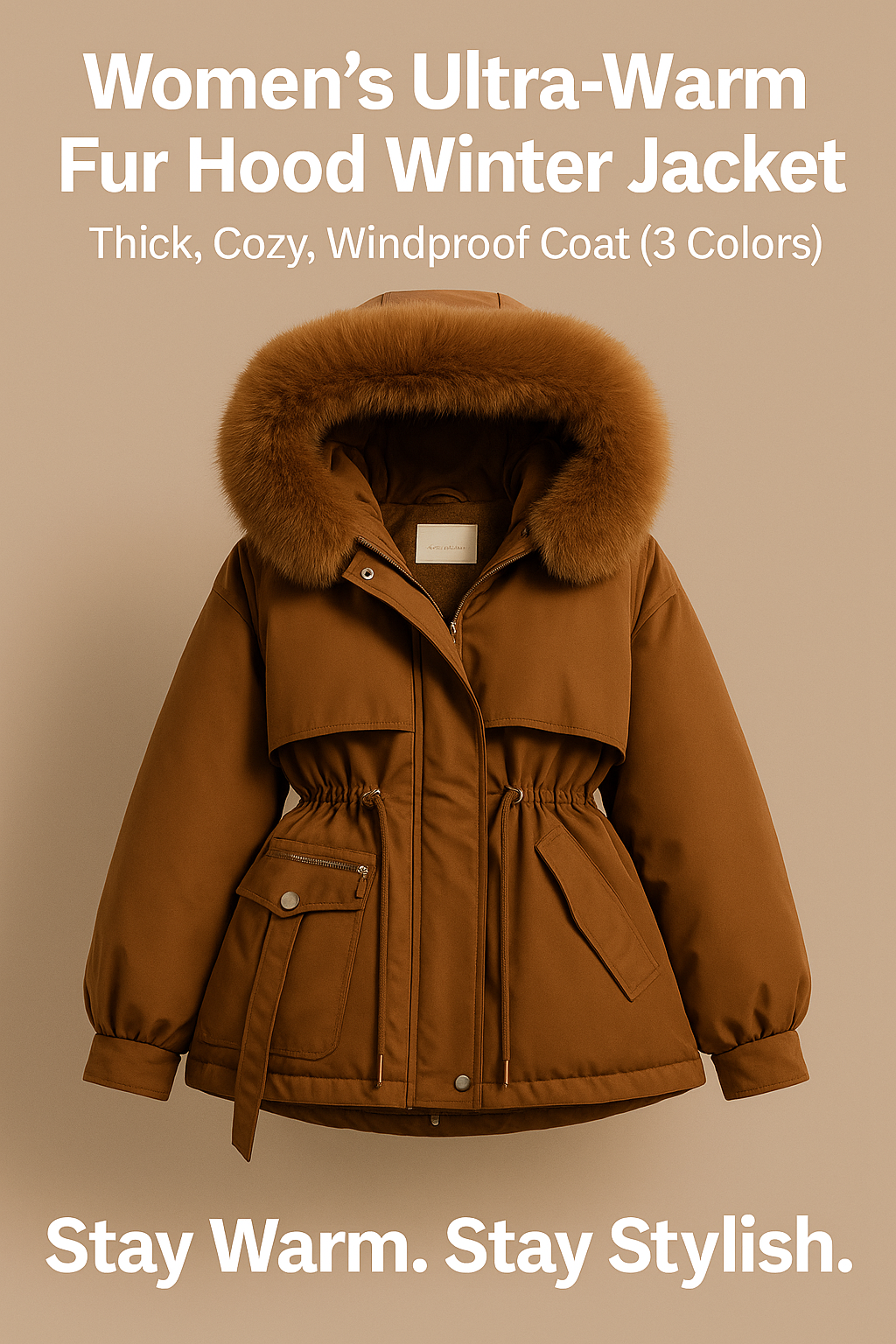 Women's Hooded Plush Winter Coat