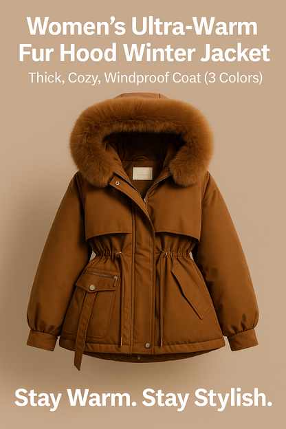 Women's Hooded Plush Winter Coat