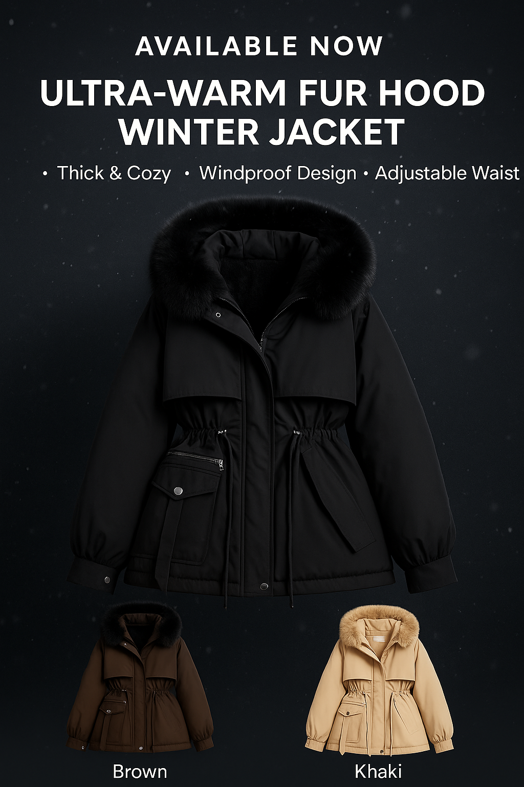 Women's Hooded Plush Winter Coat