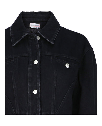 Alexander McQueen Cropped Denim Jacket