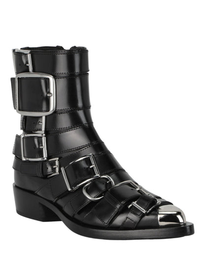 Alexander McQueen Strappy Punk Ankle Boots