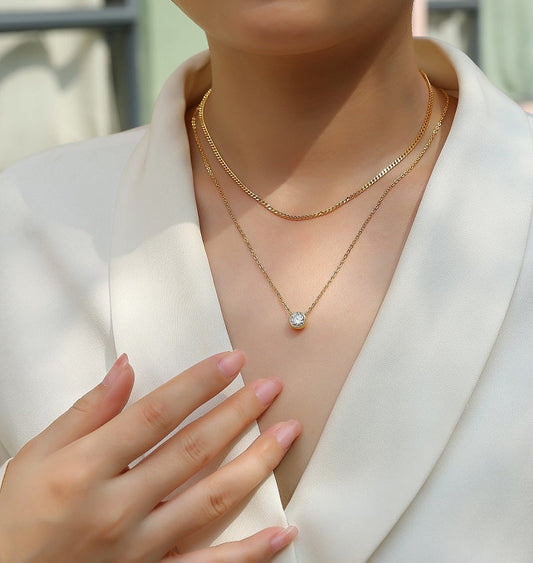 1 Carat Moissanite Solitaire Necklace | S925 Sterling Silver Gold Plated Pendant | GRA Certified Luxury Minimalist Jewelry | Sparkling Diamond Alternative Necklace