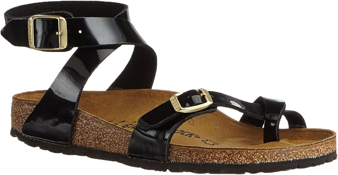 Birkenstock Yara Birko-Flor Patent Black Sandals