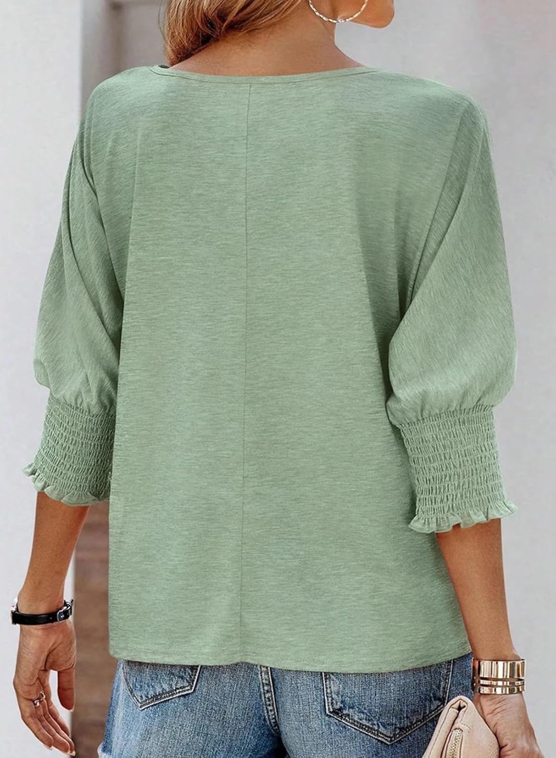 💥Women's Tops 3/4 Sleeve T-Shirts Cute Crewneck Tees Blouses