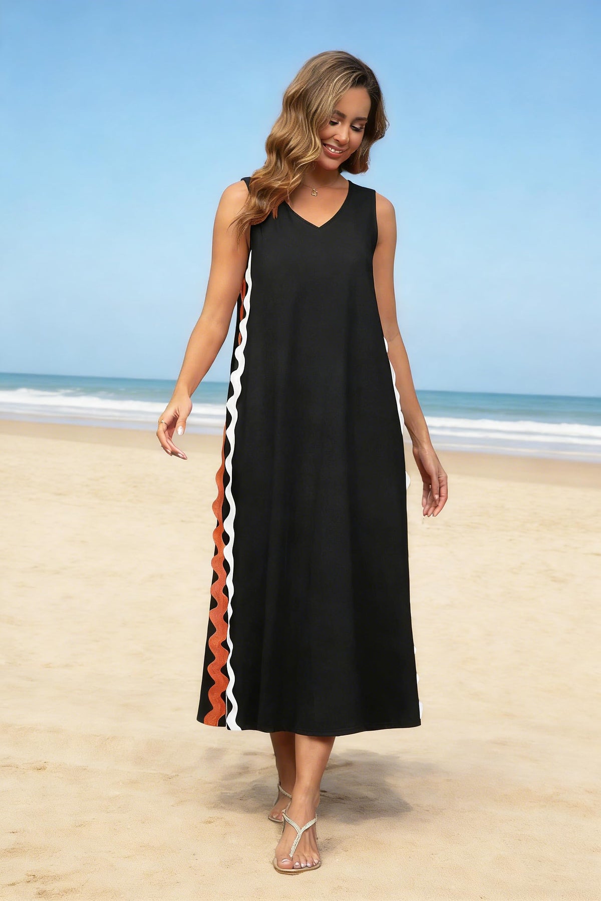 Women's Summer Beach Boho Flowy Maxi Dress
