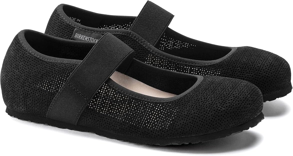 Birkenstock Women's Tess Suede Leather Black Ballet Flats
