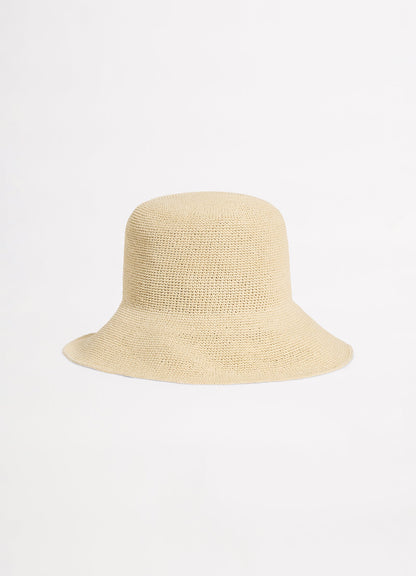Packable Raffia Bucket Hat - Natural