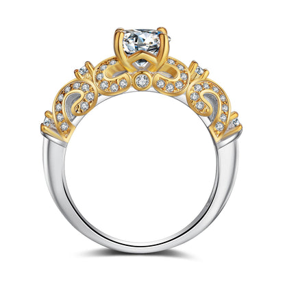 Classic Four-Claw Inlay Simulation Diamond Ring | Premium Zircon Brilliant Cut Engagement Ring | High-Sense Luxury Solitaire Ring for Women | Elegant Wedding & Anniversary Jewelry