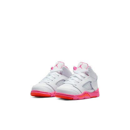 Air Jordan Toddlers Retro 5 Td 'Wnba Pinksicle Safety Orange' Sneakers