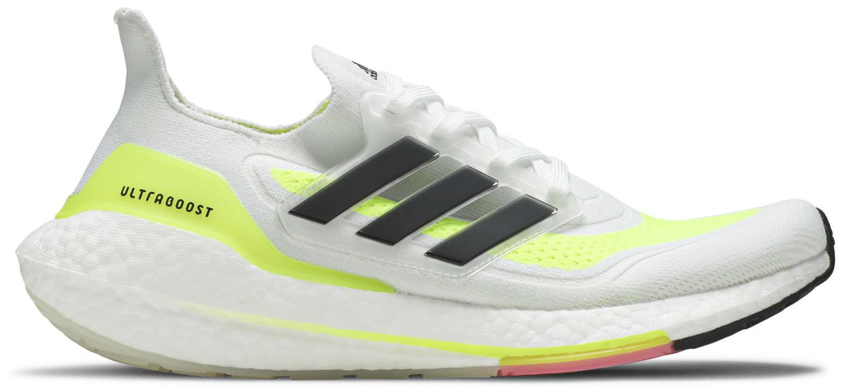adidas Men's Ultra Boost 21 'White Solar Yellow' Sneakers