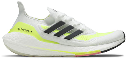 adidas Men's Ultra Boost 21 'White Solar Yellow' Sneakers