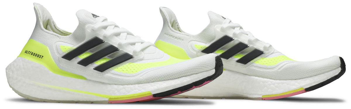adidas Men's Ultra Boost 21 'White Solar Yellow' Sneakers